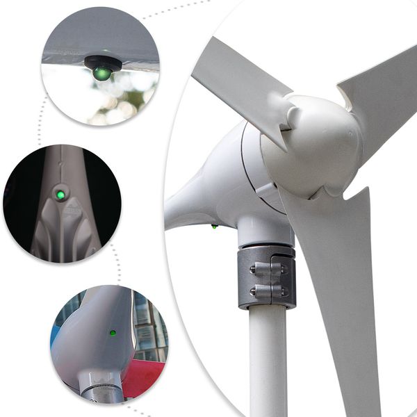 12V 24V AC 600W Eixo horizontal Kit de turbina eólica Kit Micro Home Power Windmill com LED Light Free MPPT Controller