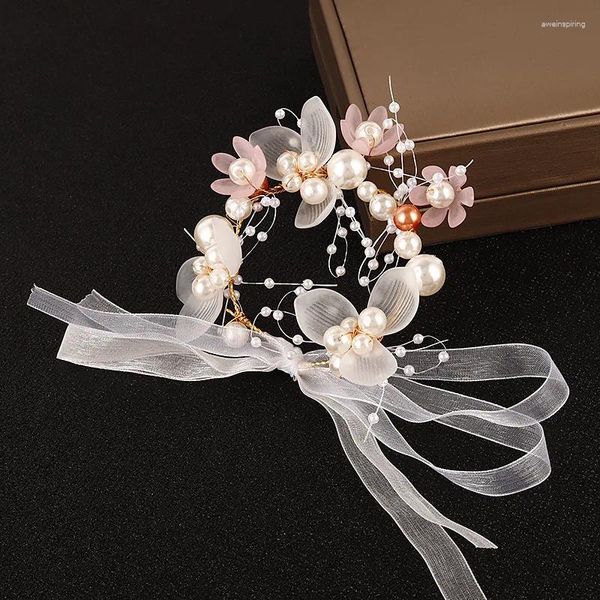 Braccialetti di fascino perle corsage da sposa per matrimoni per fiore da polso per donne