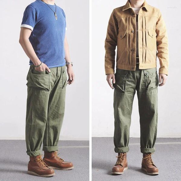 Jeans maschile p44-0001 world worl world in stile militare statunitense USMC HBT P44 Pantaloni da uomo cotone vintage slim dritte dritti pantaloni casual