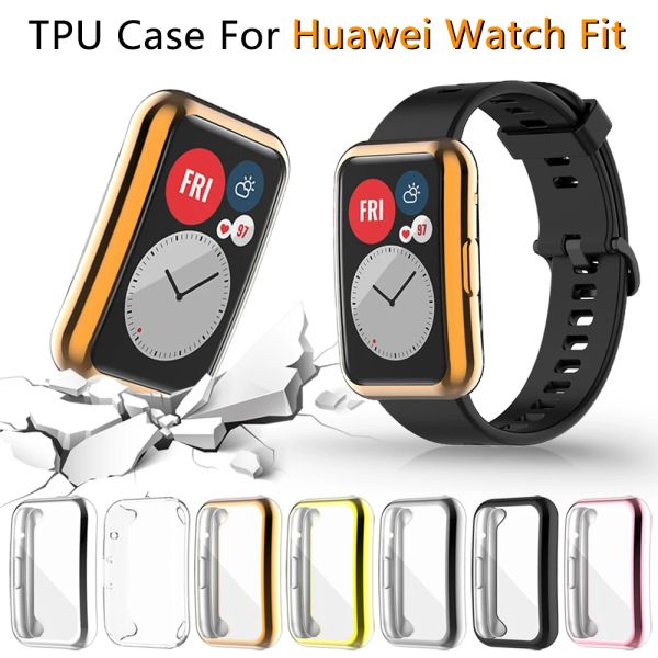 Корпус защиты экрана для Huawei Watch Fit Tia-B09 Ultra Slim Soft Smart Wwatch Cover для Huawei Fit Protective Bumper Shell