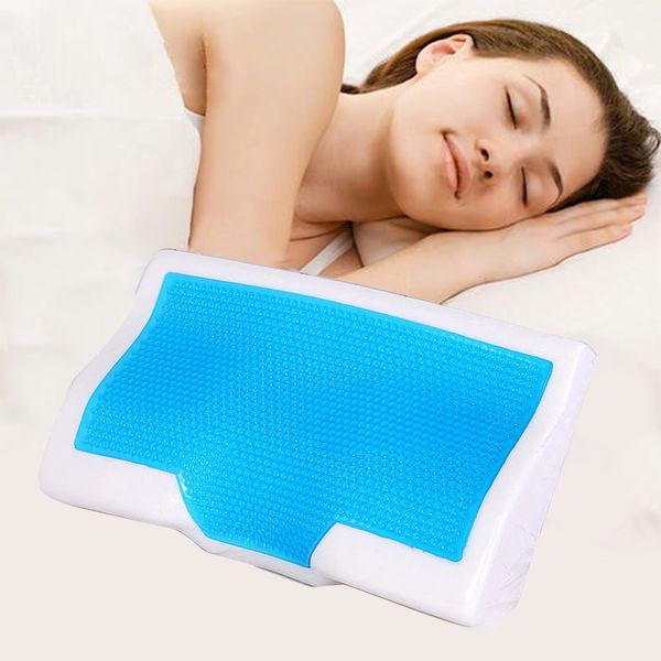 1 Stcs Memory Foam Pillow Sommer-Eis-Cool-Kissen Anti-Snore-Nacken-Ruhe-Schlafgel Kissen Kern+Pillowcover für Home Beddings Dekor