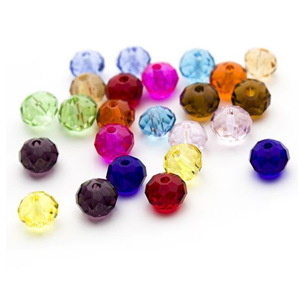 Renkli Rondel Aracası Dekoratif Kristal Boncuklar Cam Boncuklar 14mm 16mm 18mm Kristal Boncuklar için Doğal Taş Boncuklar Perde