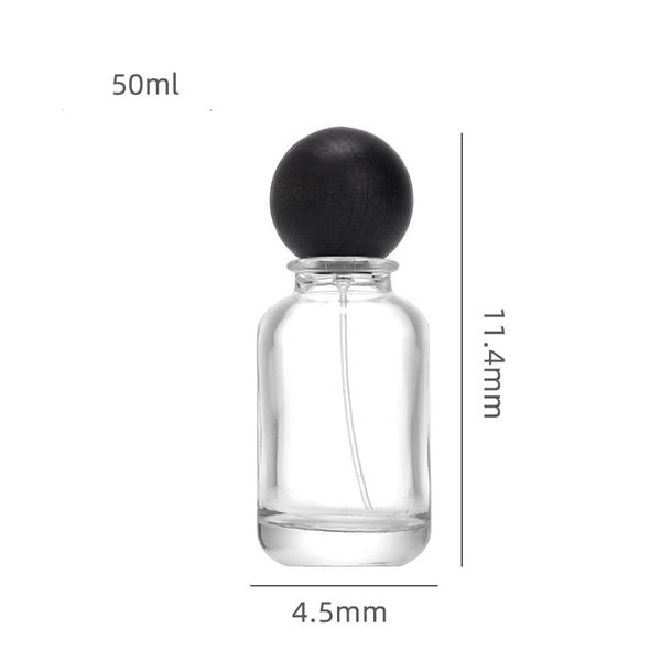 5 pezzi da 1 oz da 3 once di vetro a fogli mobili a spruzzo crimpa per crimpa per palpedna in legno Atomizzatore trasparente rotondo rotondo bottiglie di profumo vuoto 30 ml 50 ml 100 ml