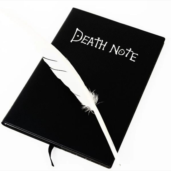 Notizbücher Anime Death Note Notebook Set Leder Journal Sammelnde Todesnotiokschule Großes Anime -Thema Schreibjournal Feather Pen