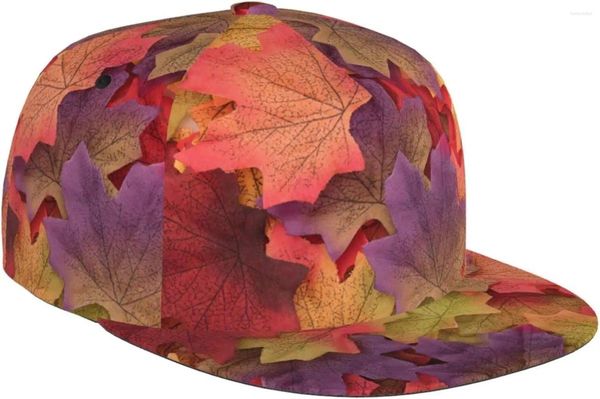 Tappi sfermati cadute raccolto autunno segile Leaf Leaf Flat Bill Hat UNISEX Snapback Baseball Cappellino Hip Hop Visor Blank Regola