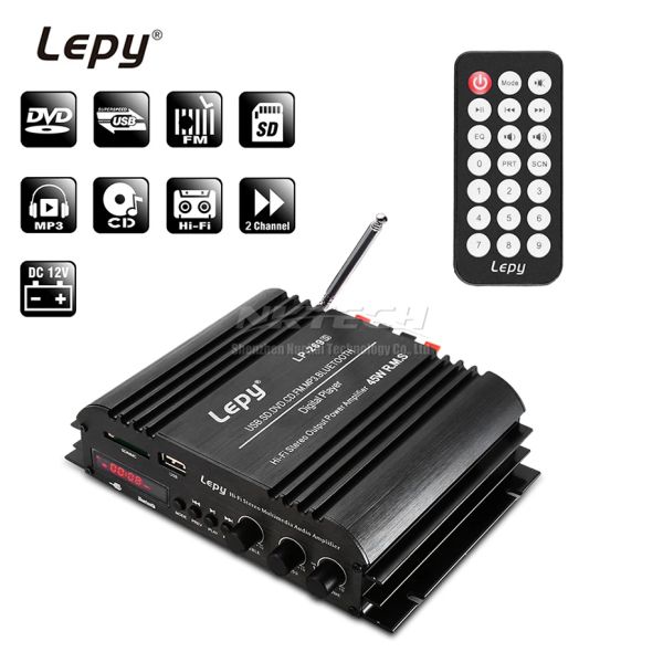 Verstärker LP269S Lepy Bluetooth Car Amplifier Digitaler Player HiFi Stereo Audio Power 2ch 45W Home Multimedia Support SD USB FM MP3 DVD CD