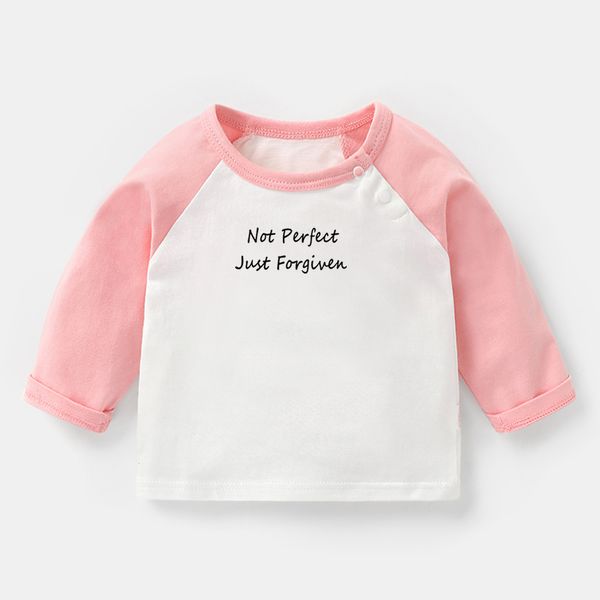 Domenica Funday Design T-shirt neonati non perfetti solo perdonati cristiani raglan color top a maniche lunghe