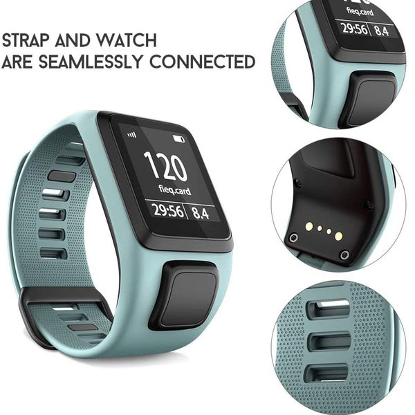 Para TomTom 2 3 corredor Spark Music Silicone Watch Band Straplet Bracelet Smartwatch Soft Band Acessórios