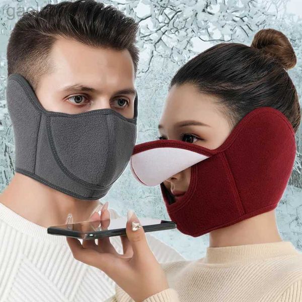 Модные маски для лицевого маски для шеи зимняя половина лица Маска тепловая флисовая ушная крышка рта.