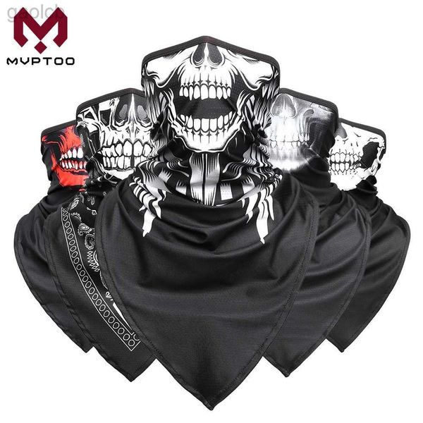 Maschere per la faccia di moda Maschere per galla di gigante Triangolo Skull Ghost Ghost Balaclava Maschera motociclistico Copertina di copertura Scarf Moto Moto Bandana Bandana Guerro Cavalca Uomini 24410