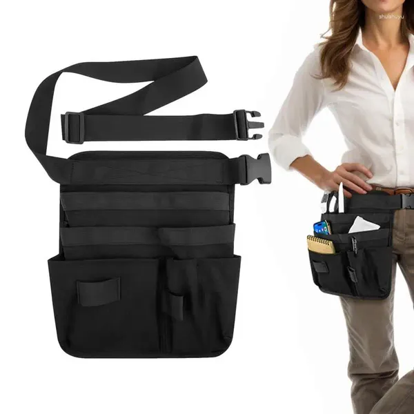 Bolsas de armazenamento servidor de avental bolsa de ferramentas de ferramentas de garçom saco de dinheiro da cintura com suprimentos de correção de cinto ajustável material doméstico