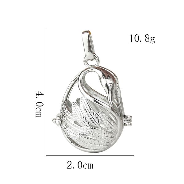 Elegante Harmonie Chime Ball Schwan Anhänger mexikanischer Bola -Medaillon -Käfig Halskette Schwangerschaft Sound