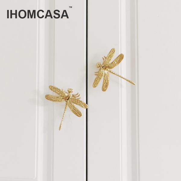 Ihomcasa Dragonfly/farfalla a forma di ottone manopole per mobili cassetti per armadietto per armadietti per armadietti da cucina.