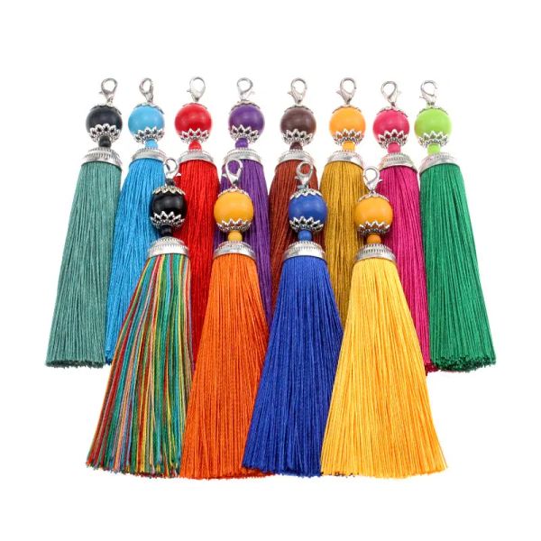 2pcs Frase da lagosta Tassel Tassel Vertical Supple Hat Hat Roupas Pacote Tecla Chain Saco de Correios Os pendentes criam acessórios feitos à mão