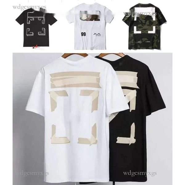 Fashion Summer Fashion Brand Offs Thirts Mens OWS Religious Oil Painting Direct Spray Sught Black T S Hip Hop Short Short Short Ofesmen tops tops tees