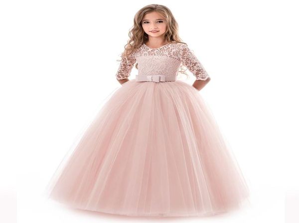 Girls economico Summer Party Fload Fancy Princess Fashion Holiday Play Wedding Abito lungo abiti per mezza manica per Special 7060995