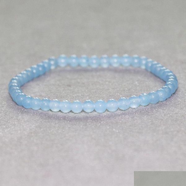 MG0041 in rilievo Mg0041 all'ingrosso mini mini gemma bracciale blu naturale blu naturale per donne fatti a mano Yoga Mala perle Gioielli Delivery Delivery Bracel Dhgoj