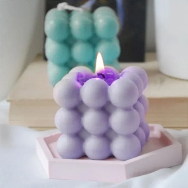 Candele fai-da-te stampo candele cera stampo aromaterapia in gesso in gesso in gesso 3d stampo in silicone stampo cubo di soia stampo di sapone- per muffa di cera di soia fatta a mano: per muffa di cera di soia fatta a mano