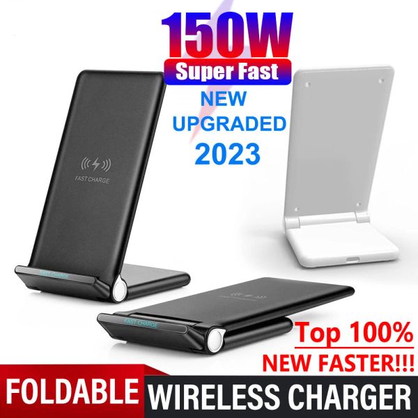 Chargers 150W Hızlı Kablosuz Şarj Cihazı İPhone 14 13 12 11 PRO X XS MAX XR 8 SAMSUNG S8 S9 S10+ S20 S21+ S22+ Katlanmış Şarj Cihazı