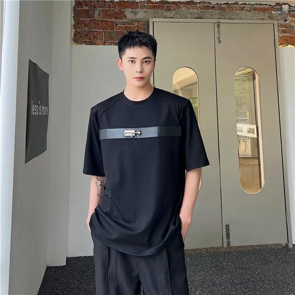 Magliette da uomo maglietta syuhgfa t-shirt in stile coreano in metallo manicotto manicotto rotondo rotondo abbigliamento maschio casual 2024 estate