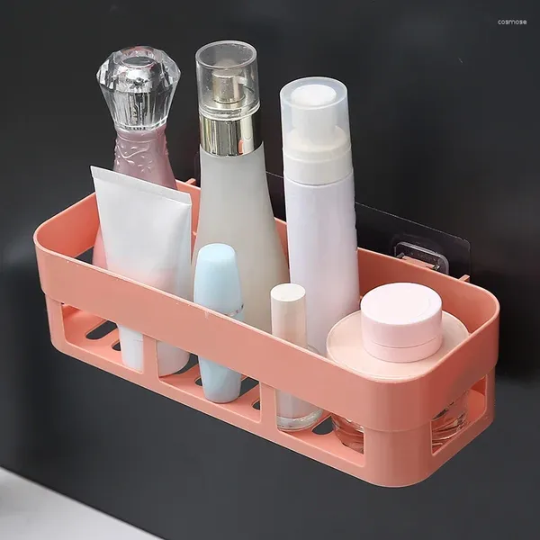 Ящики для хранения полки для ванной комнаты организатор туалетный клей для шампуня гель -корзина