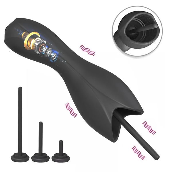 Мужское вибратор пениса Glans Massager Urethra Plug Стимуляция глаз силиконовые SM для взрослых секс -игрушки для мужчин Мастурбация Кубок 240401