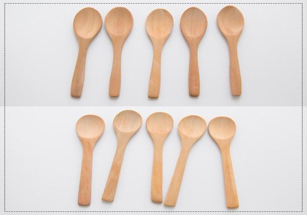 Mini Holz runde Bambuslöffel Suppe Tee Kaffeesalz Löffel Marmelade Küchentüle DIY Küche Koch Utensil4836290