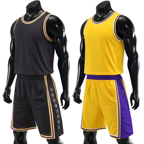 Nuovi uomini Retro Basketball Jersey Set Kits Kits Cheap College Basketball Tracksuits Blank Kids Basketball Feceling Jersey Set