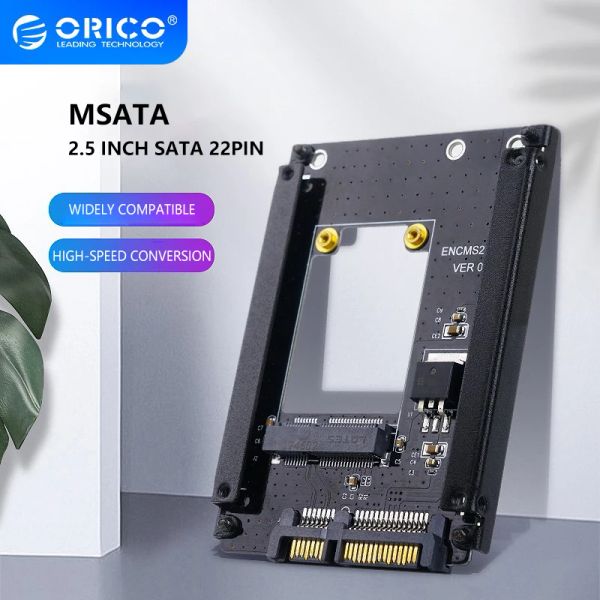 Cartões orico s22tms msata a 2,5 polegadas SATA 22pin Adaptador SSD Card Adaptador Tamanho da altura total suportado MSATA para SATA3 SSD para MSATA SSD