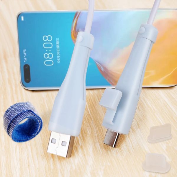 Para Apple 4th Cable Protector Data Line Cand Protetive Cable Cable Tamper para iPhone iPad USB Tipo C Android Cable Sleeve