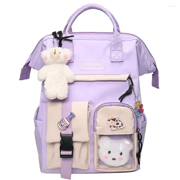 Mochilas de Backpacks de Backpy Mulheres Preppy Mulheres Colhes de Candy à prova d'água Fancy High School for Teenage Girl Travel Rucksack