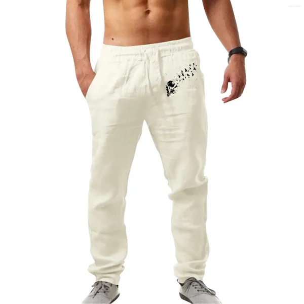 Pantaloni da uomo stampato maschi stampato tasca con tasca per le grandi dimensioni manuali manuali abbigliamento y2k pantaloni larghi pantalones streetwear