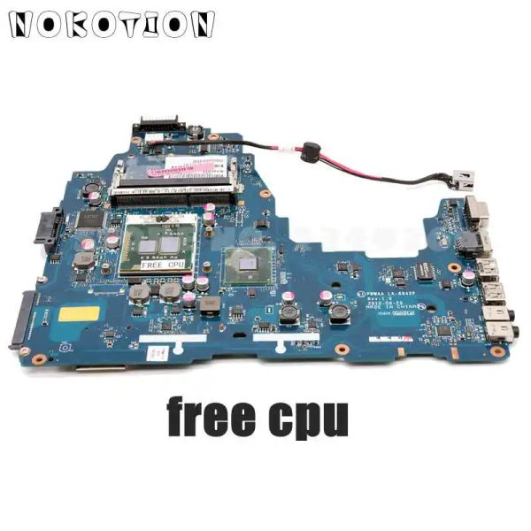 Motherboard Nokotion K000111440 Hauptbrett für Toshiba Satellite C660 C6601F1 Laptop Motherboard HM55 DDR3 PWWAA LA6842P KOSTENLOSE CPU