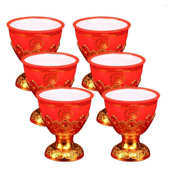 Coppe usa e getta di gocce rosse di calcoli rossi acqua buddista tibetana che offrono tazza mini s flauti di nozze cinesi