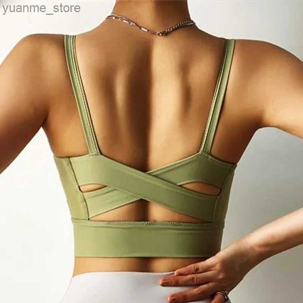 Yoga Kıyafetleri Bulut Gizle Kadınlar Seksi Spor Sütyen Fitness Yoga Tank mahsulü Koşu İç çamaşırı Ev Egzersizi Yelek Salonu Gym Jogging Shirt Spor Giyim Y240410