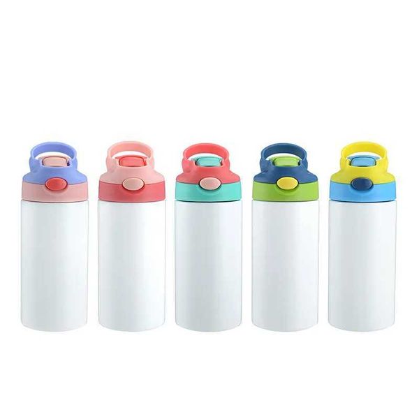 Tazze sublimazione vuoto per bambini sport bottiglie d'acqua per bambini esterni tazza thermos a doppia parete vuoto da viaggio bere bicbler 240410