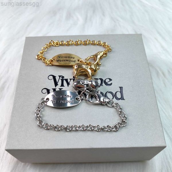 Designer Viviane Westwood Versione abbinata di Empress Dowager XIS Lucky Pig Oval Bracciale personalizzato Personalizzato Simple Saturno Lettera Handicraft