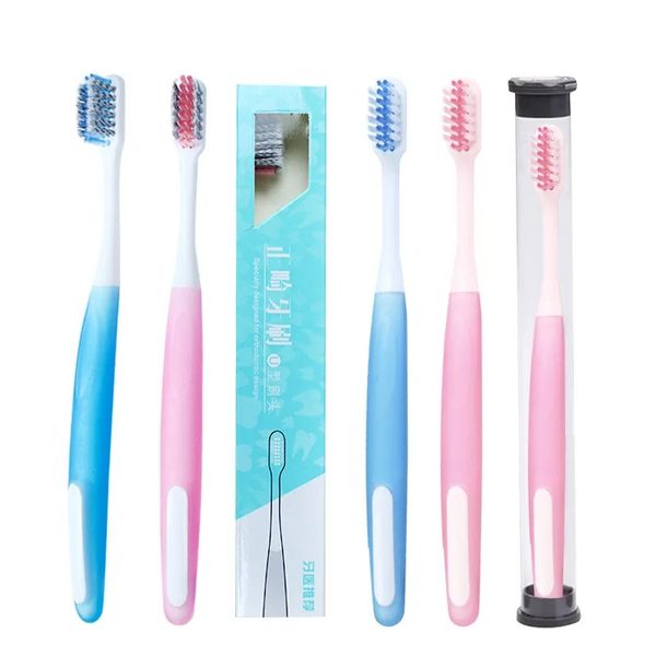 1PCS Ultra-Fine Grow Adult Toothbrush escova de dentes portátil Brush de cuidados orais dentários com caixa de um milhão de dentes de nano de cerdas limpeza profunda