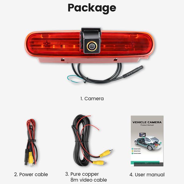 AHD Veículo Freio Câmera de vista traseira leve para Ram Promaster City Fiat Doblo 263 van (2010-presente) Opel Vauxhall Combo 2011-2018