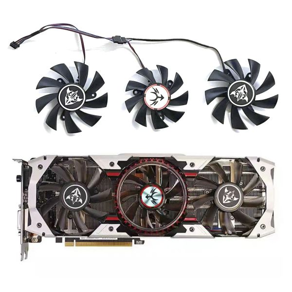 Pads Neue GPU -Lüfter 4Pin 85 mm 75 mm geeignet für farbenfrohe GTX1070 1070TI 1080 1080ti Igame Ad Flame God of War Graphics Card Kühlung