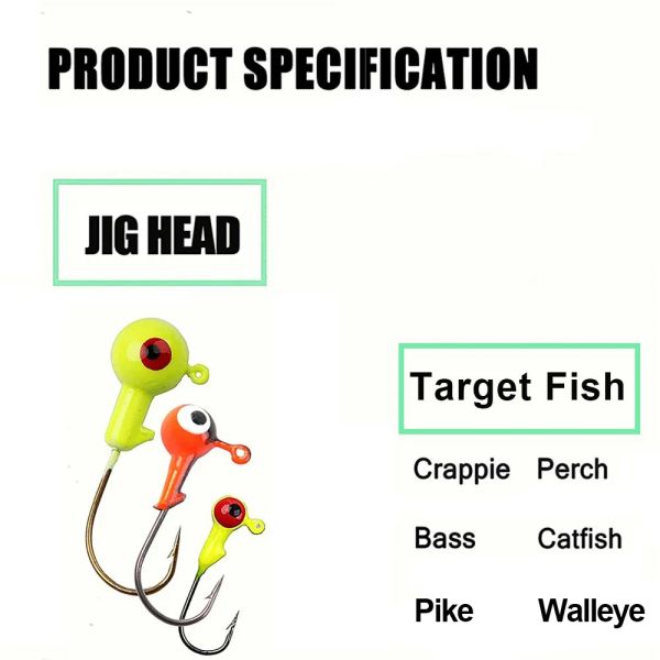 35/70pcs Fußball -Jig -Köpfe für Bass Angelhaken Salzwasser Crappie Stachelfischhooks Wurm Jig Köder Köder Casting Lure Fishing Tackle