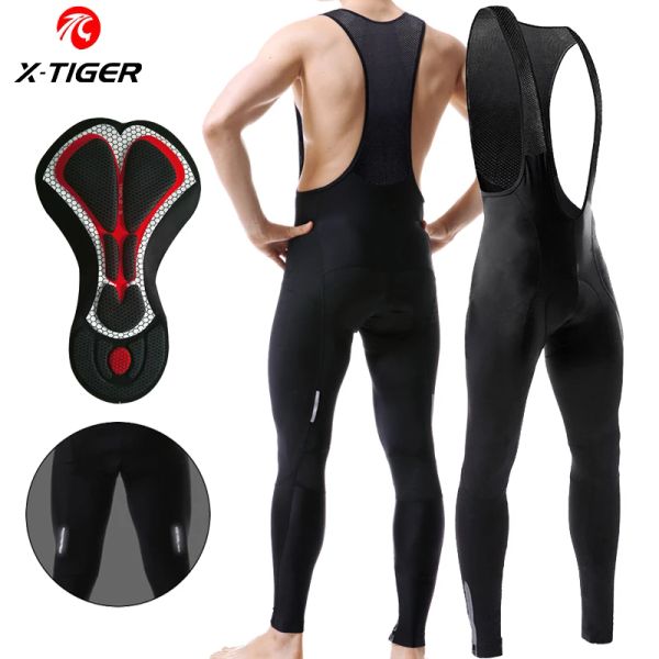 X-Tiger-Fahrrad-Bibs Hosenhose 5d Gel gepolstert Roadbike Hosen Atmungsaktives Netz Herren Mountain Cycling Lange Lirthosen Strumpfhosen