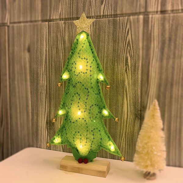 6 PCs Gretos de Natal Top Top LED Pequena árvore de Natal Ano Novo Decorações de férias em casa Branca Verde Verde atacado x2