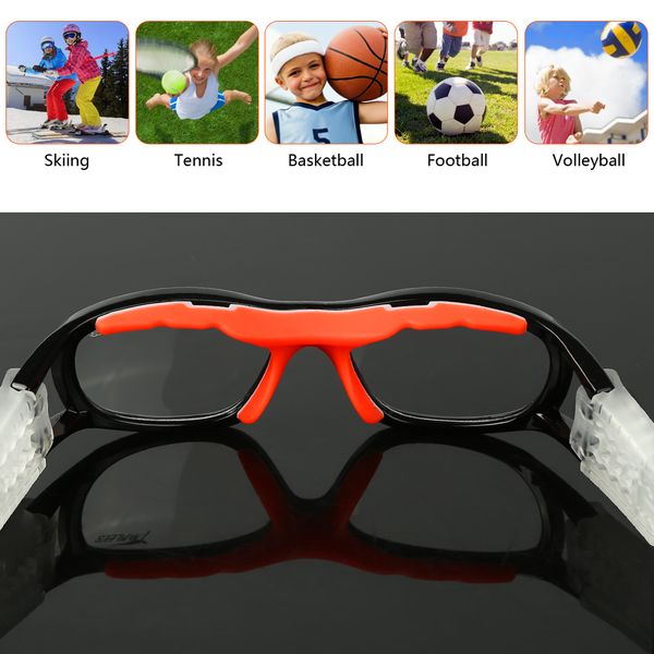 Óculos de proteção infantil óculos de proteção de proteção contra protetores com óculos de cinta ajustável para amante de vôlei de futebol de basquete