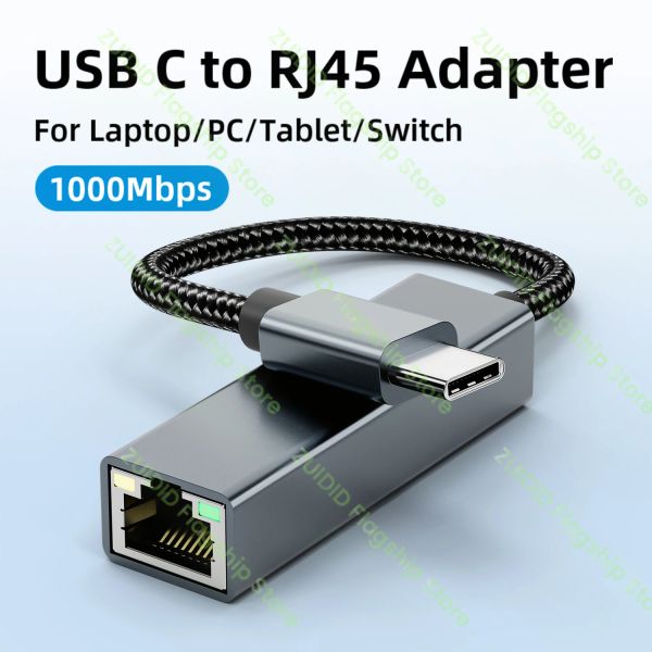 Hubs USB C Ethernet Adapter Cable USB3.0 10/100/1000 Мбит/с USB RJ45 Адаптер LAN для ноутбука таблетка Xiaomi Mi Box S Nintendo Switch ПК