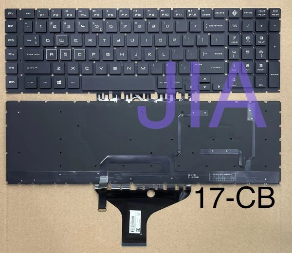 Tastaturtastatur für Laptop -Tastatur für HP Omen 17CB 17CB 17CB1000 x 17CB0000 mit farbenfrohen Licht ohne Rahmen Schwarz