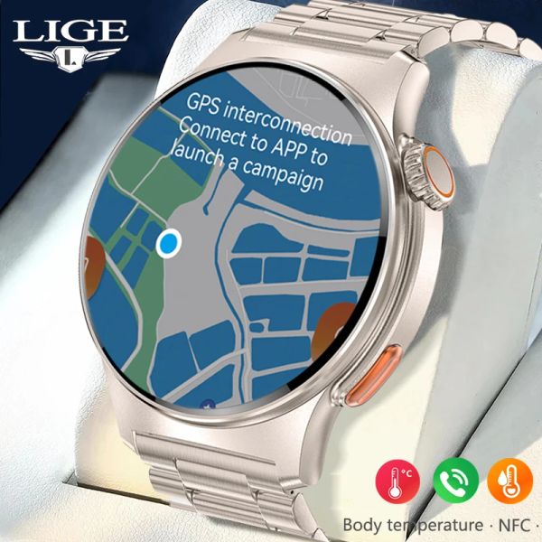 Orologi 2023 monitoraggio GPS ECG PPG Smart Watch NFC VOCE Assistente pressione Monitoraggio Fitness Tracker Orologi uomini donne smartwatch per uomini