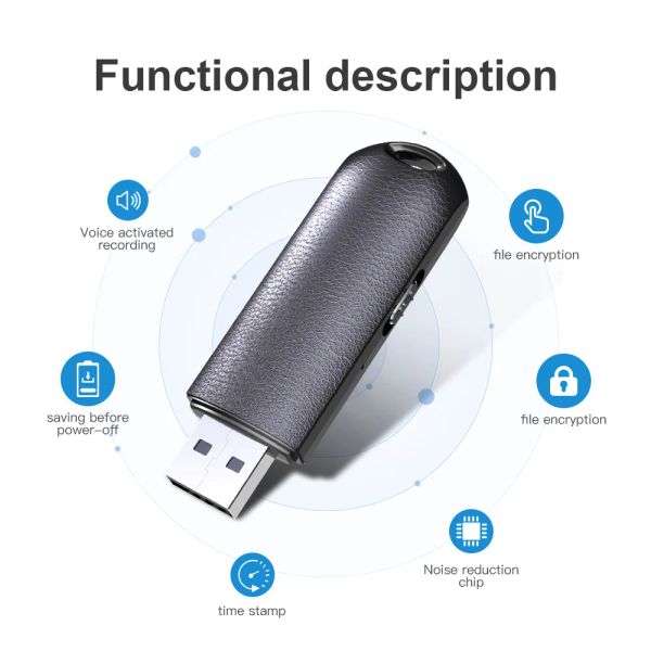 Gravador Srutton Wireless U Drive Recorder Economia automática de 32 GB Drive de gravador de áudio Excelente capacidade de denoing para empresários de escritório