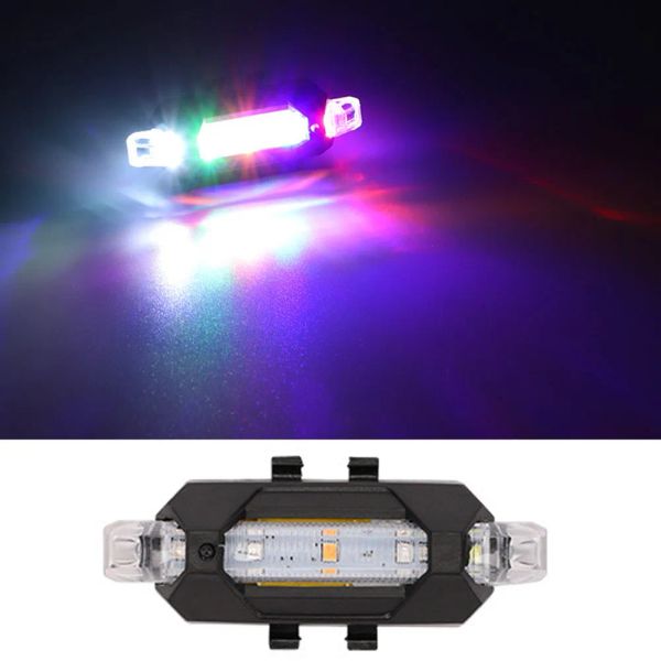 Motorradleuchten Mini USB wiederaufladbare Drohnen -Strobe Licht Mountainbike Radfahren Lichtsicherheitswarnung Leuchte Blinker LED LED