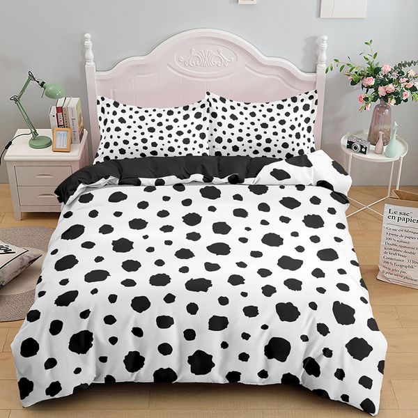 Kuhhaut Spot Duvet Cover -Set Single Double Queen King -Size -Bettwäschessätze abstrakt